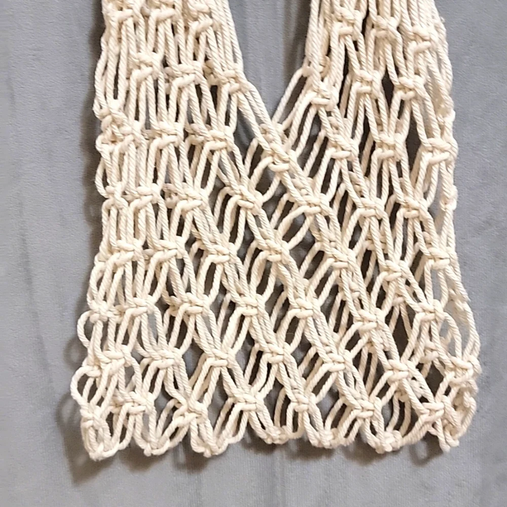Macrame Beach Shoulder Bag, Handbag, Summer Bag, Color Ivory